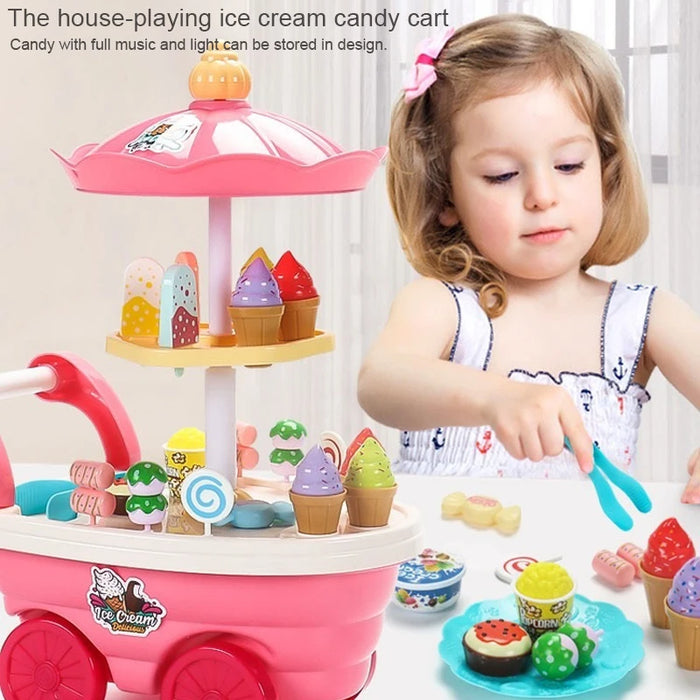 simulation cart kitchen toy set