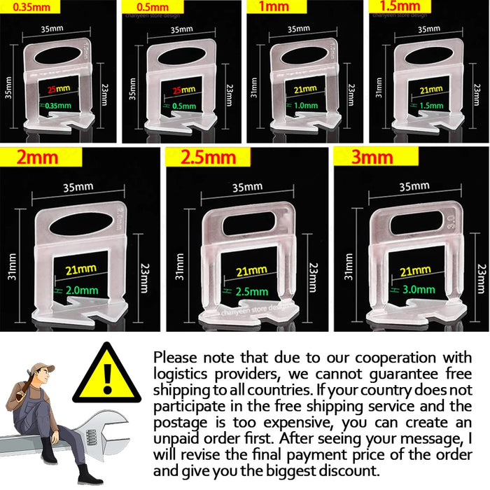 Tile Leveling System Clips