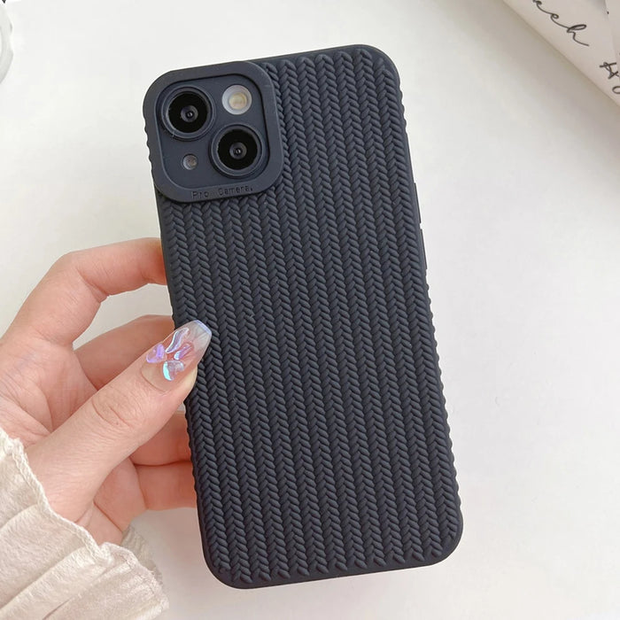 Woven Pattern Phone Case For iPhone