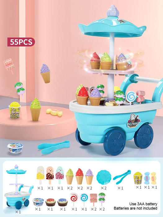 simulation cart kitchen toy set